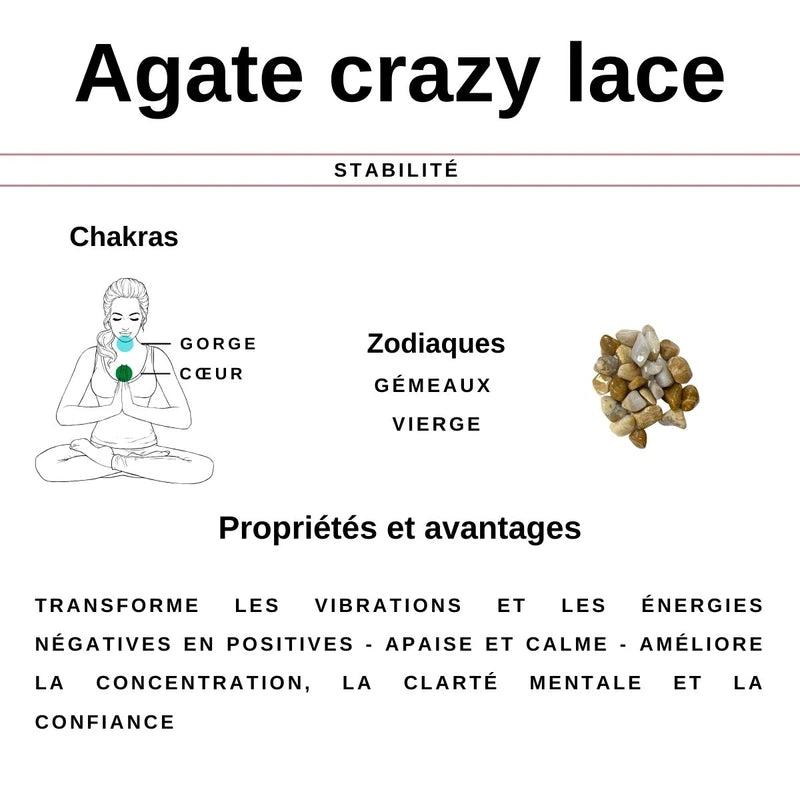 Perles Agate Crazy lace en pierre naturelle  - Qualité AAA