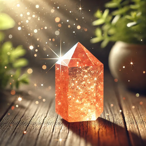Pierres de Soleil polies rayonnant une énergie chaude et positive