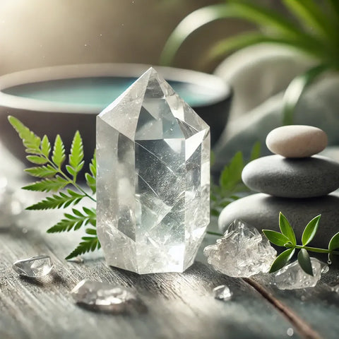 Cristal de Roche utilisé pour la méditation et la clarté mentale