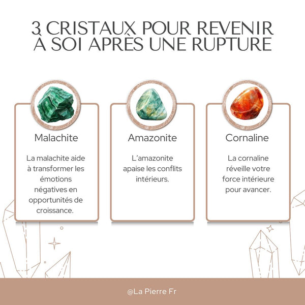 Pierres pour revenir à soi après une rupture émotionnelle.