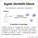 30 Perles Agate Bleue Lace Naturelle ronde 6mm (Namibie)