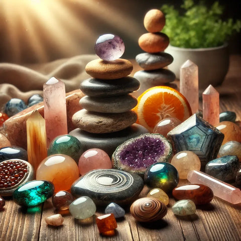 Sélection de pierres naturelles associées aux chakras