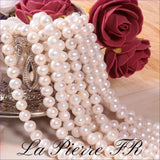 50 Perles de culture blanche d'eau douce, percée presque ronde bon lustrage de 7 / 8 mm, véritable perle de culture d'eau douce, grade AA - La Pierre FR