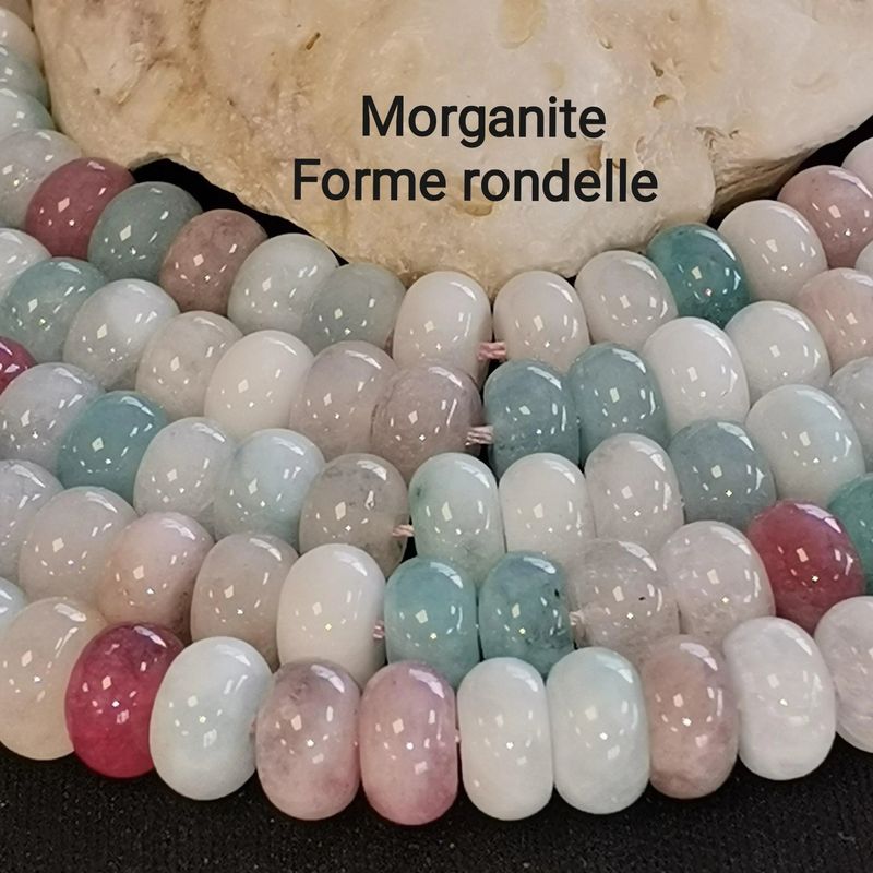 70 perles Morganite 8mm rondelle plate naturelle | Perle naturelle forme donut | Qualité AAA