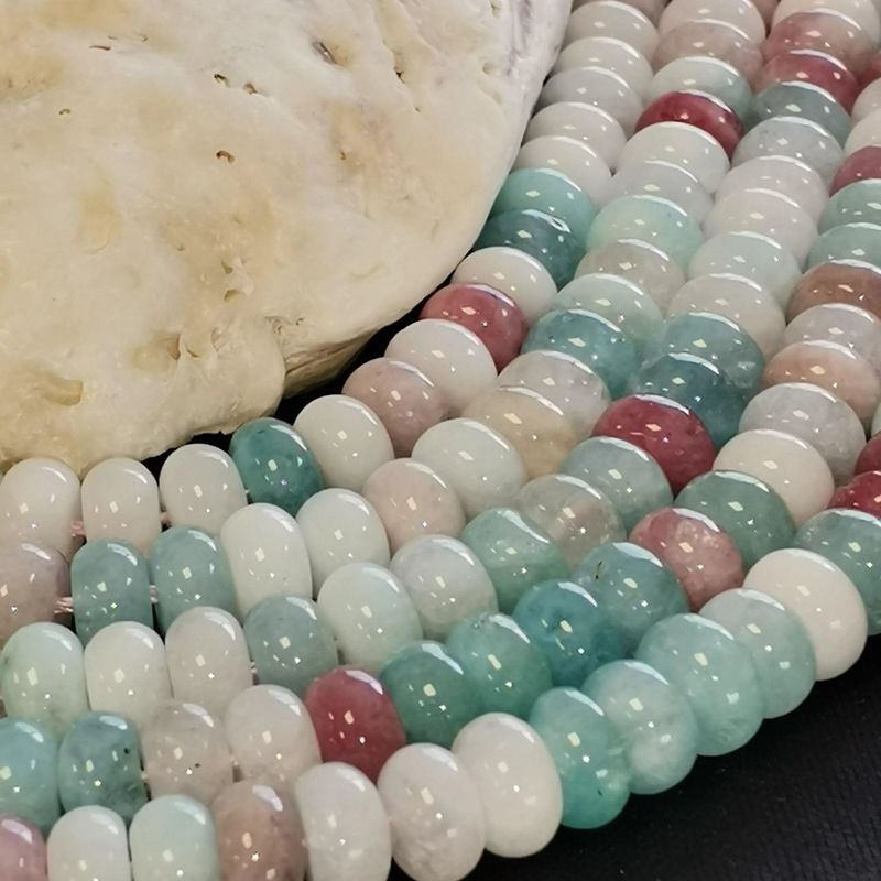 Fil de perles Morganite naturelle, rondelles plates de 8 mm, idéales pour bracelet et collier de lithothérapie