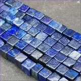 80 Perles cube en Lapis Lazuli 4x4 mm - La Pierre FR