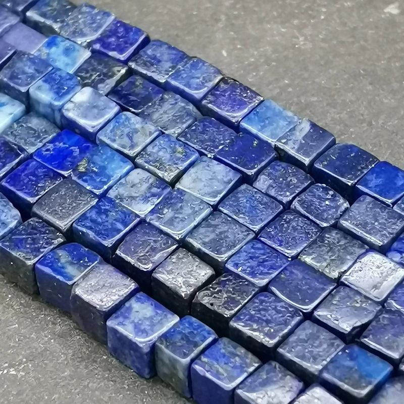 Perles carrées Lapis Lazuli bleu, idéales pour bracelets et bijoux faits main en pierre naturelle
