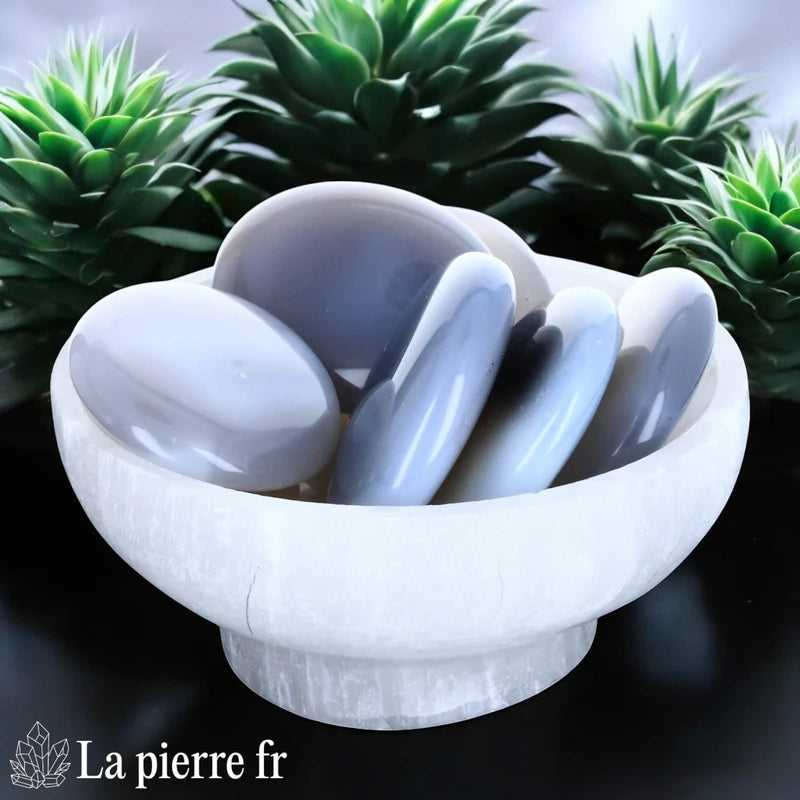 Agate en galet plat - Pierre Apaisante
