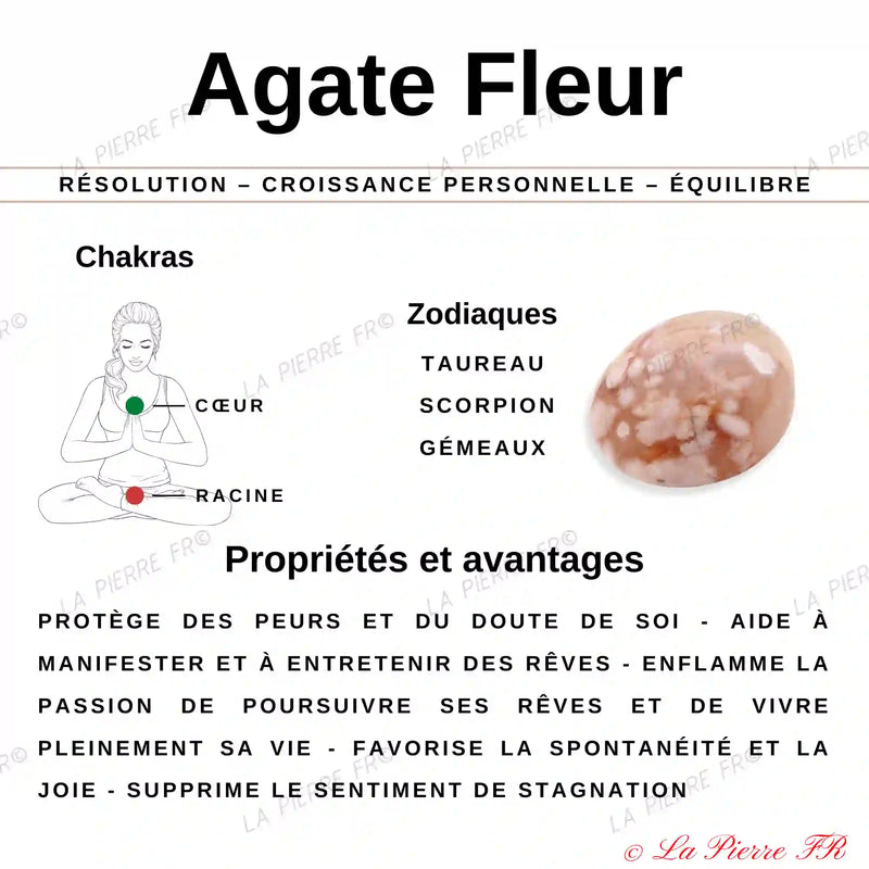 Pierre en Agate Fleur - Forme Libre minéraux