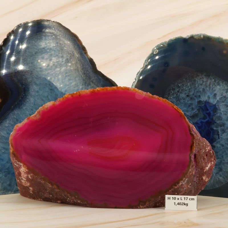 Agate rose | Pierre à poser polie 1 face - La Pierre FR