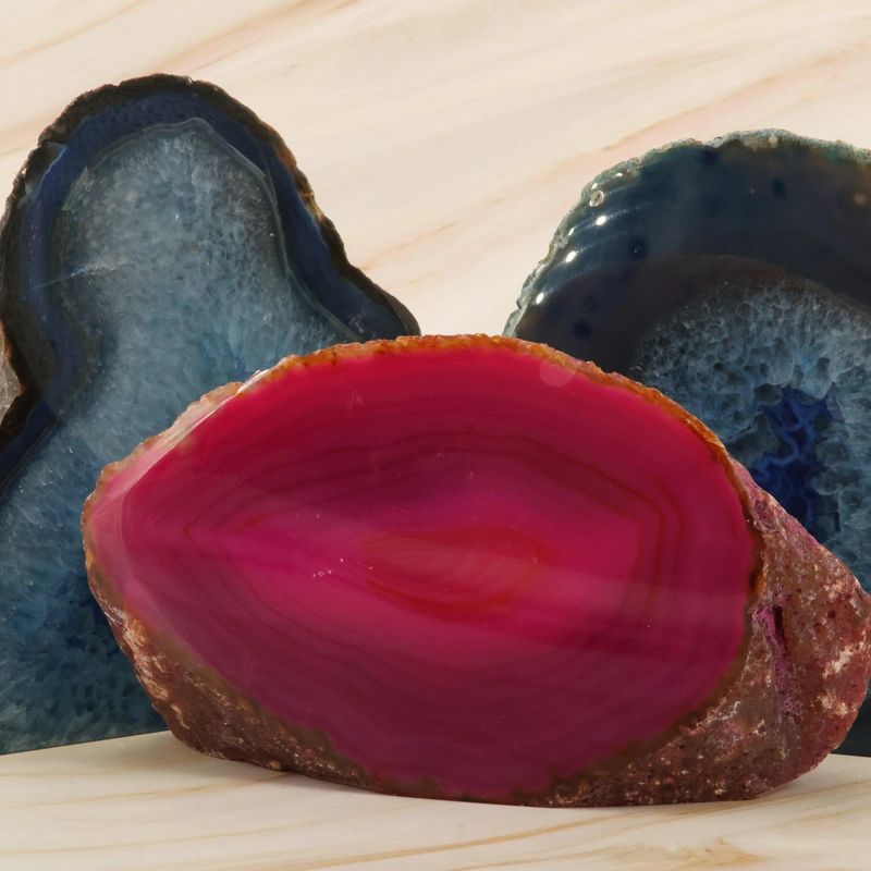 Agate rose | Pierre à poser polie 1 face - La Pierre FR