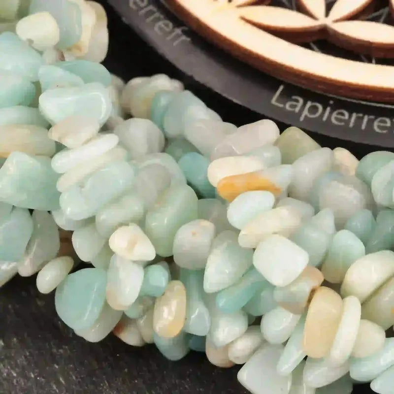 Perles baroques d'Amazonite, pierre naturelle verte-bleue sur fil de 36 cm pour bijoux