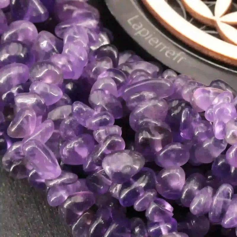 Perles d'Améthyste baroques violettes sur fil de 36 cm, pierre naturelle pour la création de bijoux