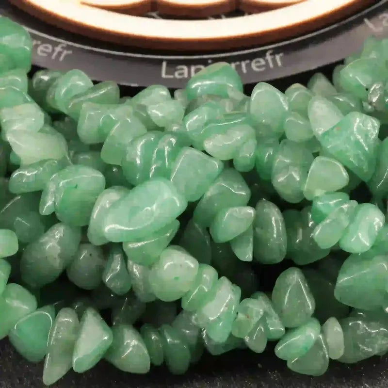 Perles baroques d'Aventurine Verte, pierre naturelle de chance sur fil de 36 cm pour bijoux