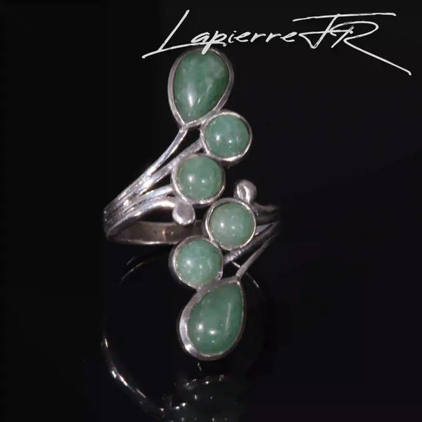 Bague Aventurine verte en argent - La Pierre FR