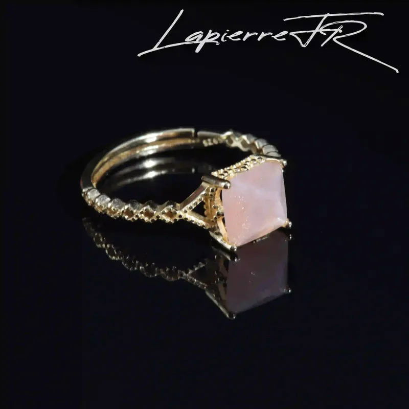 Bague Pierre de Soleil facettée plaqué Or