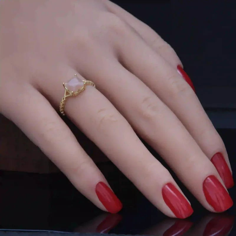 Bague Pierre de Soleil facettée réglable Or 18 carats - La Pierre FR