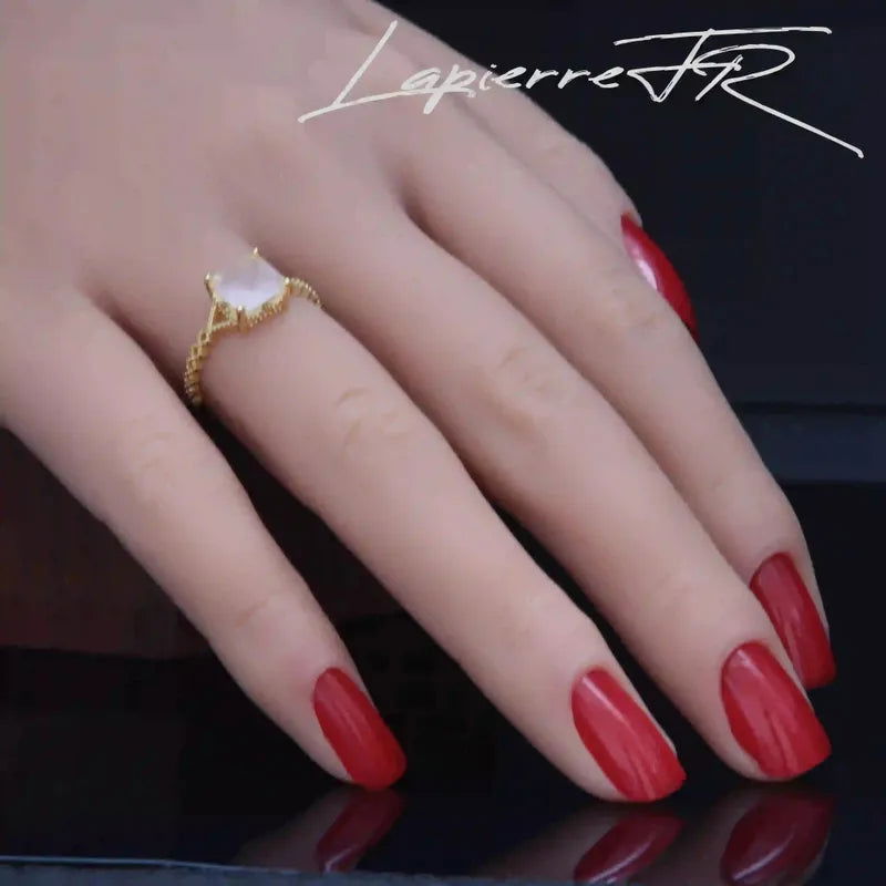 Bague Quartz Rose facetté Or 18 carats - La Pierre FR