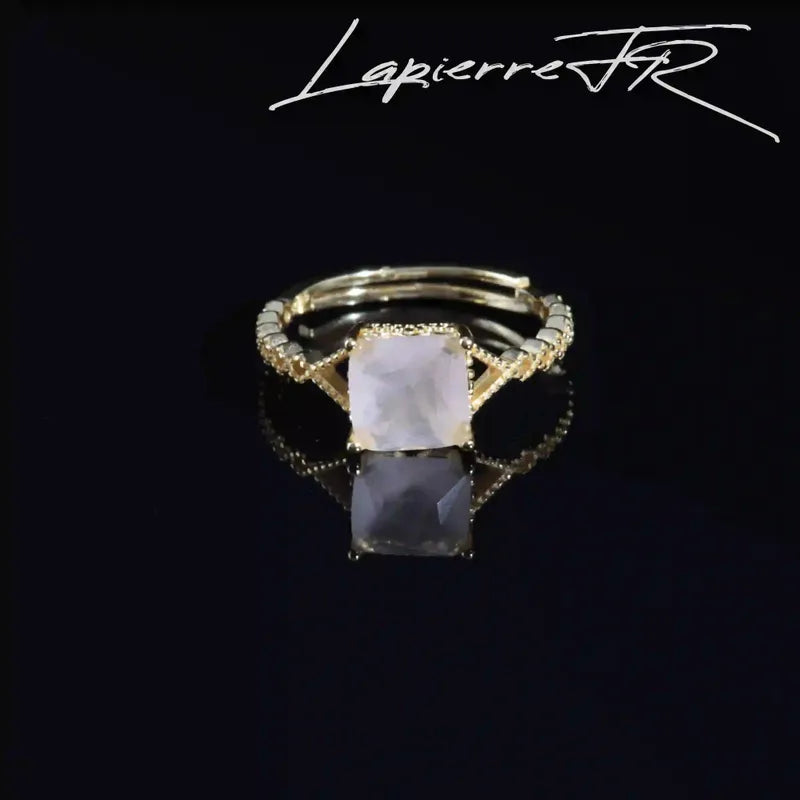 Bague Quartz Rose facetté Or 18 carats - La Pierre FR