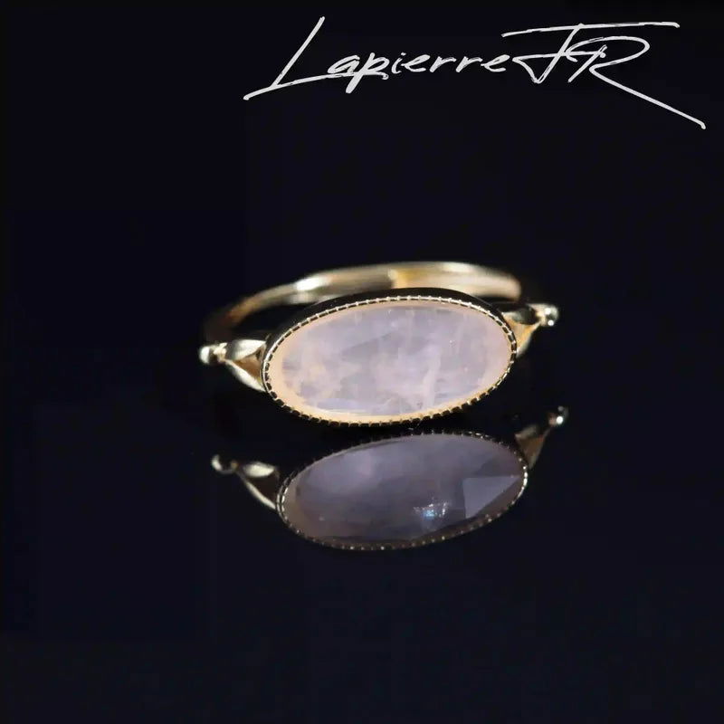 Bague Quartz rose ovale facettée Or 18 carats - La Pierre FR