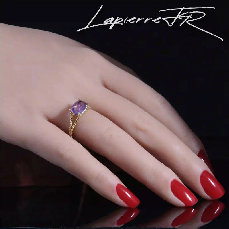 Bague en Améthyste facettée plaqué Or 18 Carats - La Pierre FR