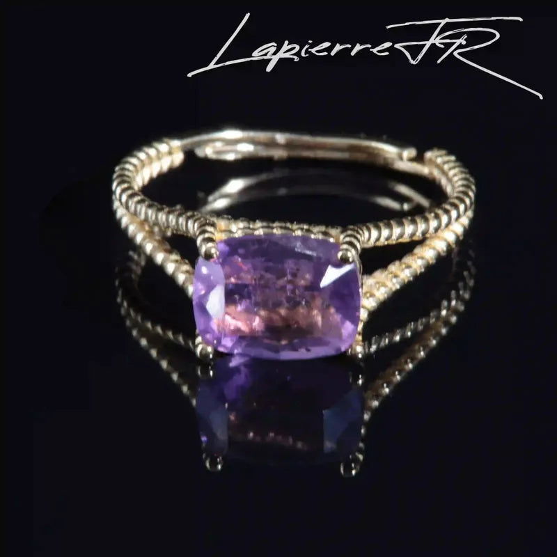 Bague en Améthyste facettée plaqué Or 18 Carats - La Pierre FR