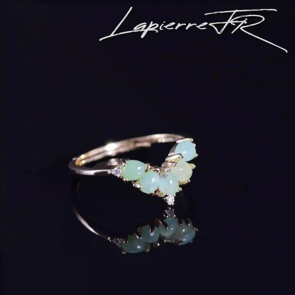 Bague en Jade vert plaqué Or 18 carats - La Pierre FR