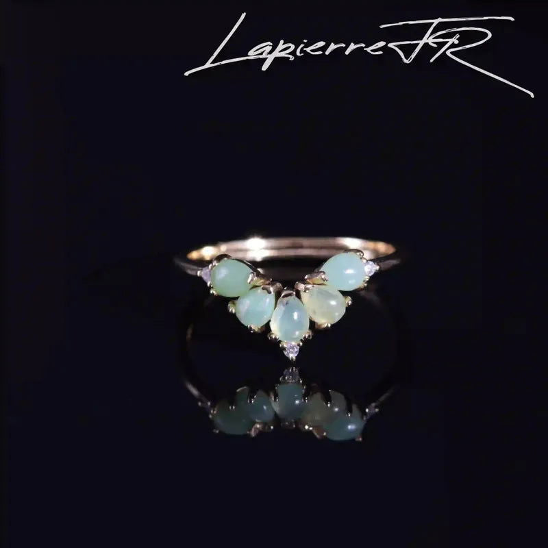 Bague en Jade vert plaqué Or 18 carats - La Pierre FR