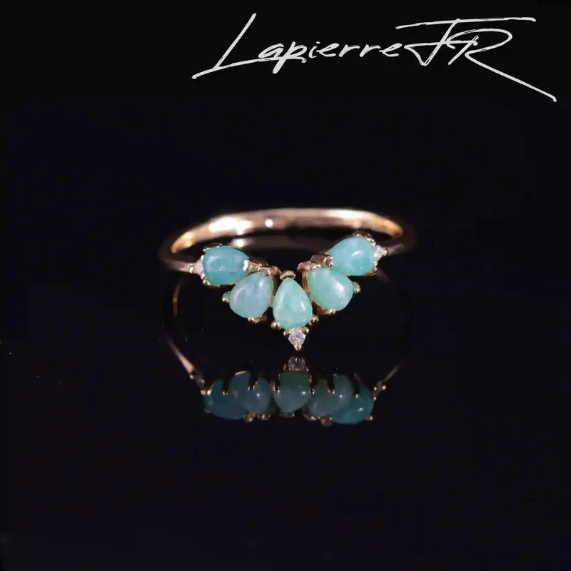 Bague en amazonite plaqué Or 18 carats - La Pierre FR