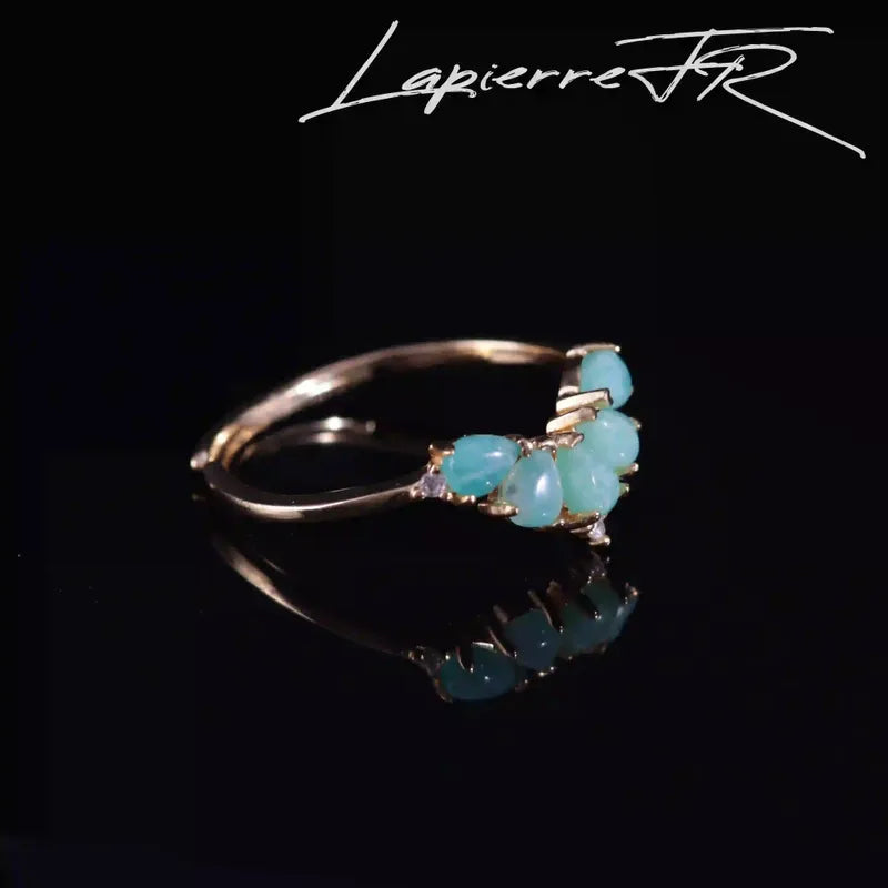 Bague en amazonite plaqué Or 18 carats - La Pierre FR