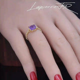 Bague en améthyste plaqué Or 18 carats - La Pierre FR