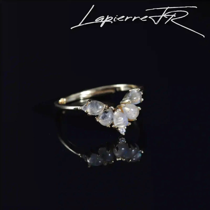 Bague en labradorite diadème plaqué Or 18 carats - La Pierre FR