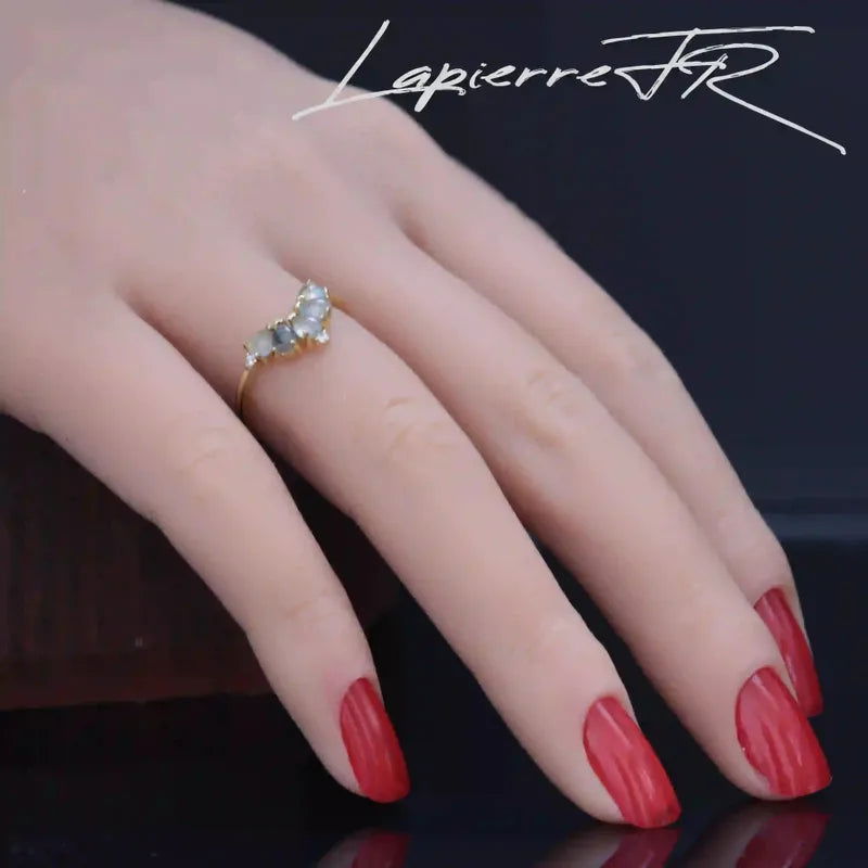 Bague en labradorite diadème plaqué Or 18 carats - La Pierre FR