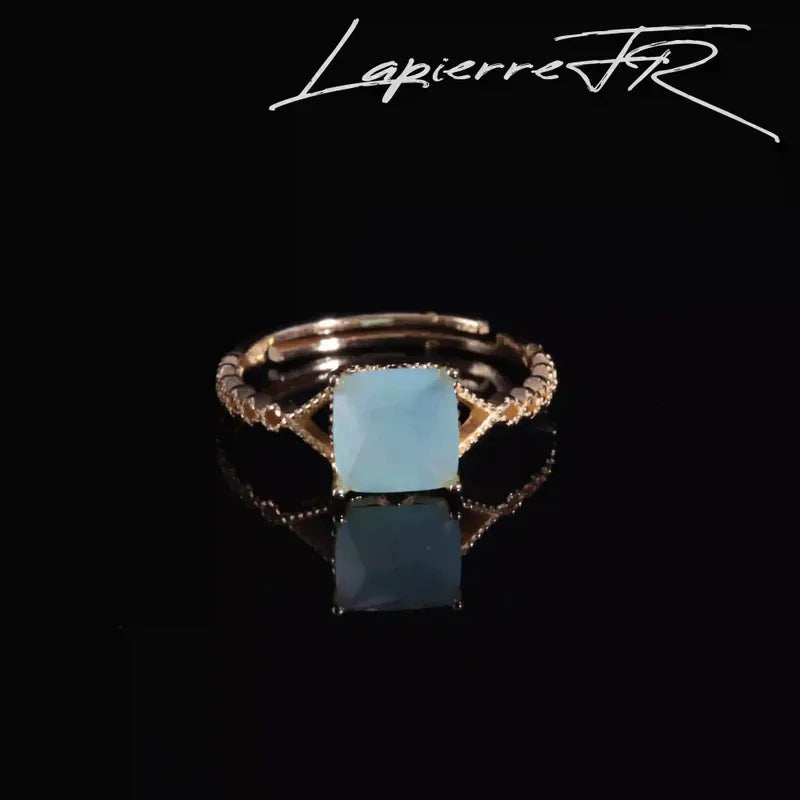 Bague en pierre de Jade vert plaqué Or 18 carats - La Pierre FR