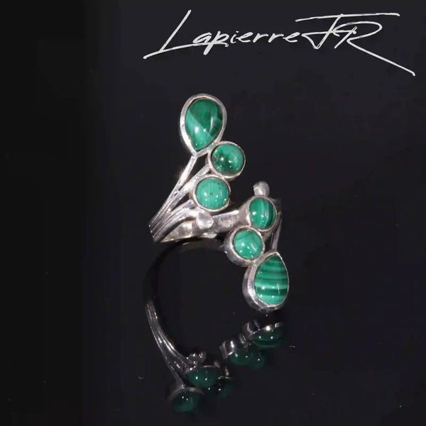 Bague malachite en argent 925 - La Pierre FR