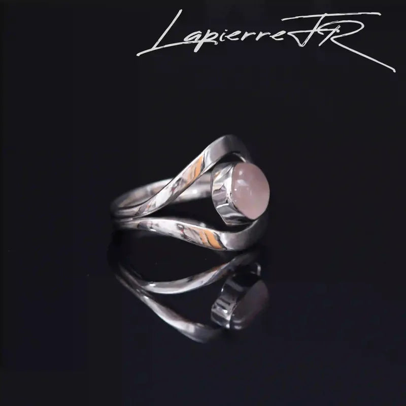 Bague quartz rose en argent 925 - La Pierre FR