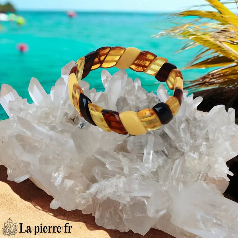Bracelet Plaquette en Ambre véritable pour femme