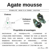 vertus du Bracelet Agate Mousse en perle naturelle ronde - La Pierre FR