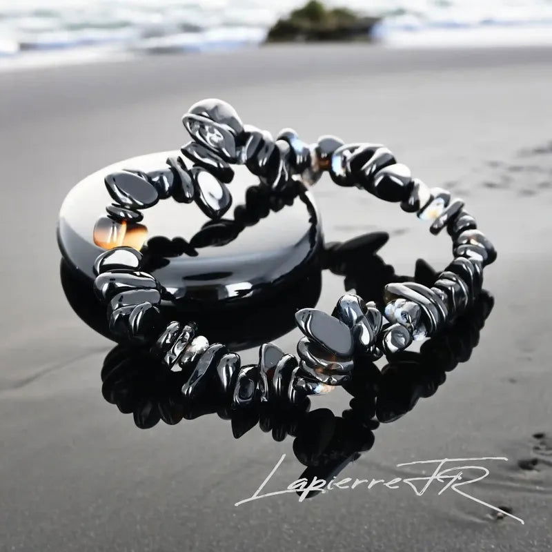 Bracelet en pierre Onyx noir - La Pierre FR