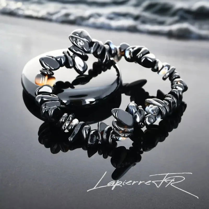 Bracelet en pierre Onyx noir - La Pierre FR