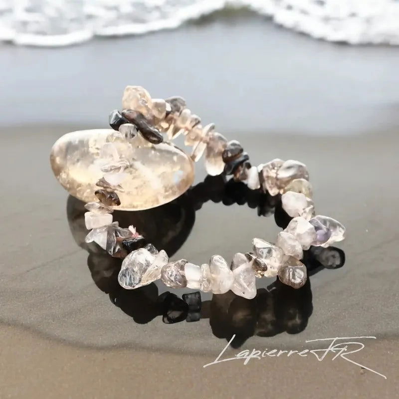 Bracelet en pierre Quartz Fumé