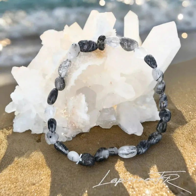Bracelet pierre en Quartz à Tourmaline noire - La Pierre FR