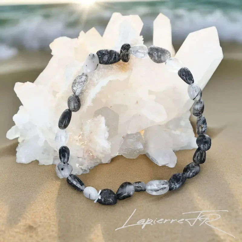 Bracelet pierre en Quartz à Tourmaline noire - La Pierre FR