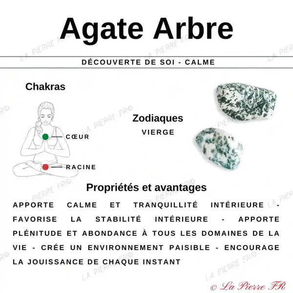 vertus du bracelet pierre naturelle Agate Arbre - La Pierre FR