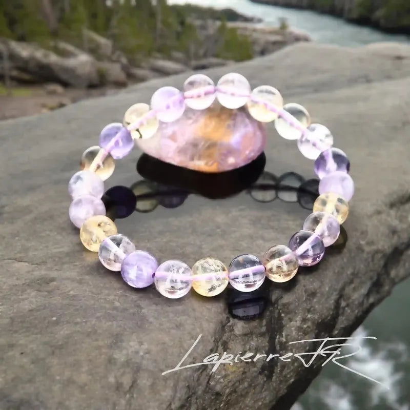 Bracelet lithothérapie en Amétrine pour équilibrer les énergies, stimuler la créativité et apaiser