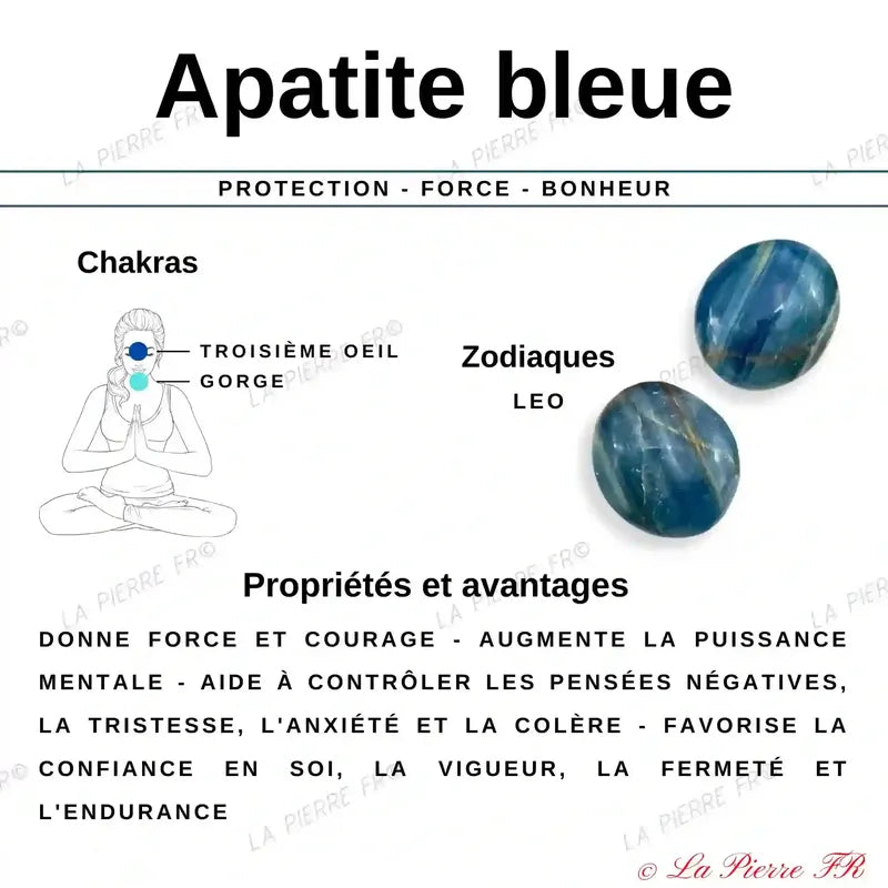 vertus du bracelet en pierre naturelle Apatite bleue 