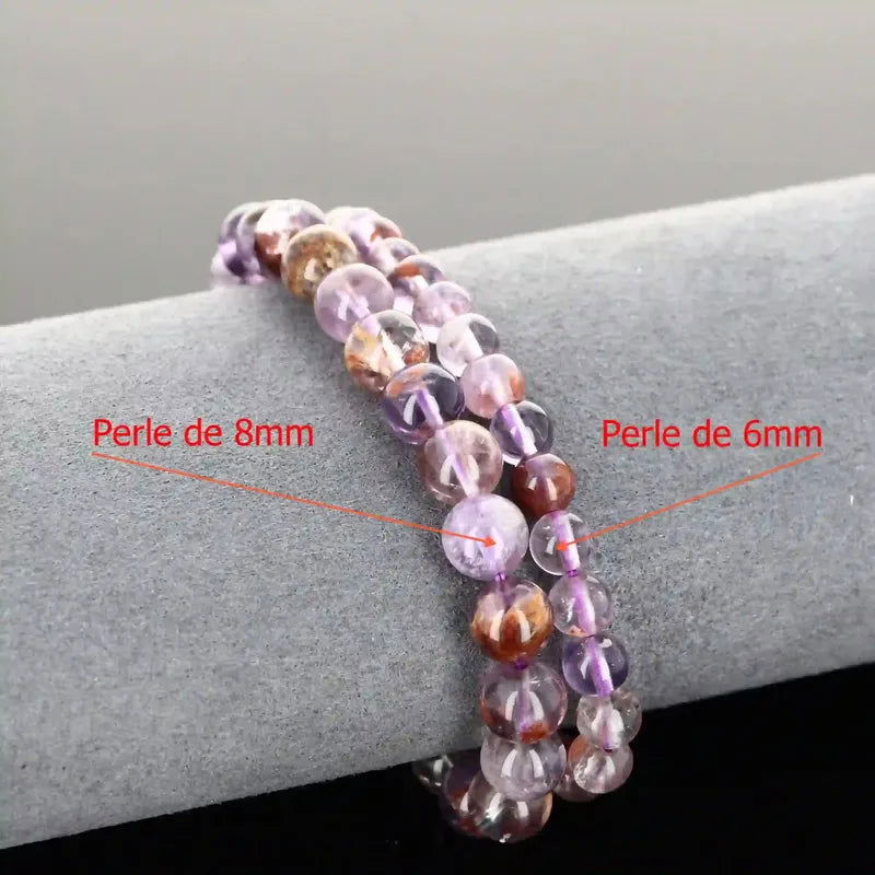 Bracelet sur mesure en perles rondes d'Auralite 23 naturelle 8mm du Canada