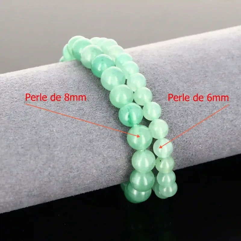 Bracelet élastique perles naturelles Aventurine Verte 6mm Brésil par La Pierre Fr