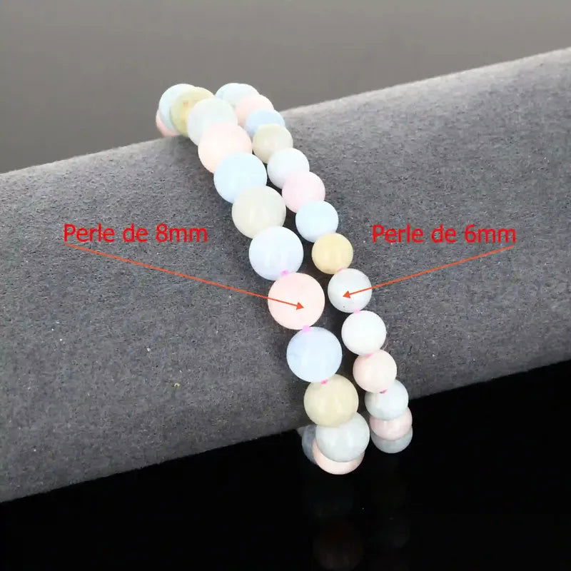 Bracelet lithothérapie multi-pierres Béryl pour équilibre émotionnel, amour et communication