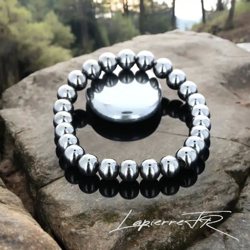 Bracelet pierre naturelle Hématite pour confiance en soi, concentration et protection énergétique
